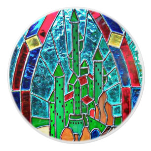 Stainglass smaragdslott från Wizard of Oz Knopp