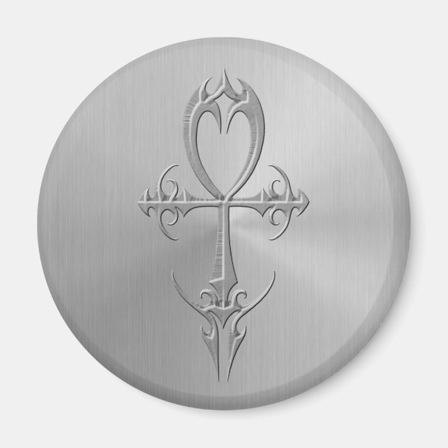 Stainless Steel Gothic Ankh Magnet (Framsidan)