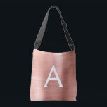 Stainless Steel Monogram rosa ros Guld Axelväska<br><div class="desc">Rosa ros Guld Faux Stainless Steel Elegant Monogram Bag. Den här väskan kan anpassas så att den omfattar ditt första och första namn.</div>