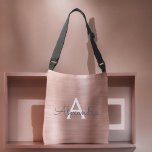 Stainless Steel Monogram rosa ros Guld Axelväska<br><div class="desc">Rosa ros Guld Faux Stainless Steel Elegant Monogram Bag. Den här väskan kan anpassas så att den omfattar ditt första och första namn.</div>