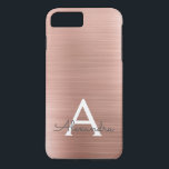 Stainless Steel Monogram rosa ros Guld<br><div class="desc">Rosa ros Guld Faux Stainless Steel Elegant Monogram Fodral. Fodral kan anpassas så att det omfattar ditt första och första namn.</div>