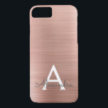 Stainless Steel Monogram rosa ros Guld<br><div class="desc">Rosa ros Guld Faux Stainless Steel Elegant Monogram Fodral. Fodral kan anpassas så att det omfattar ditt första och första namn.</div>