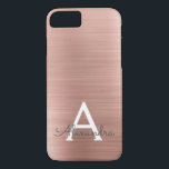 Stainless Steel Monogram rosa ros Guld<br><div class="desc">Rosa ros Guld Faux Stainless Steel Elegant Monogram Fodral. Fodral kan anpassas så att det omfattar ditt första och första namn.</div>