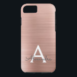 Stainless Steel Monogram rosa ros Guld<br><div class="desc">Rosa ros Guld Faux Stainless Steel Elegant Monogram Fodral. Fodral kan anpassas så att det omfattar ditt första och första namn.</div>