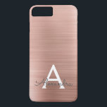 Stainless Steel Monogram rosa ros Guld<br><div class="desc">Rosa ros Guld Faux Stainless Steel Elegant Monogram Fodral. Fodral kan anpassas så att det omfattar ditt första och första namn.</div>