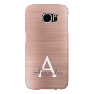 Stainless Steel Monogram rosa ros Guld Samsung Galaxy S6 Fodral