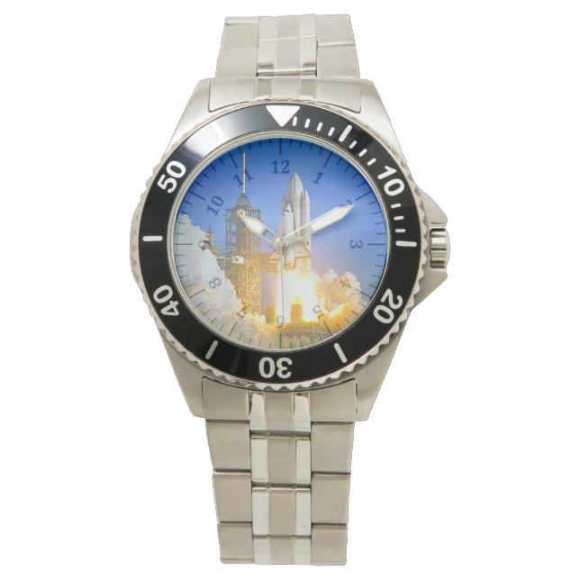 Stainless Steel Space Shuttle Columbia Watch Armbandsur (Framsida)