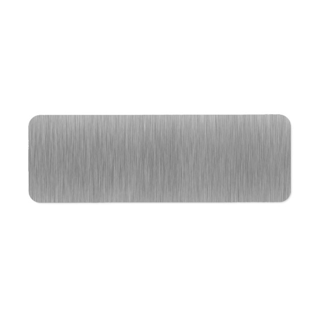 Stainless Steel Texturerat av borstat aluminium Returadress Etikett (Framsidan)