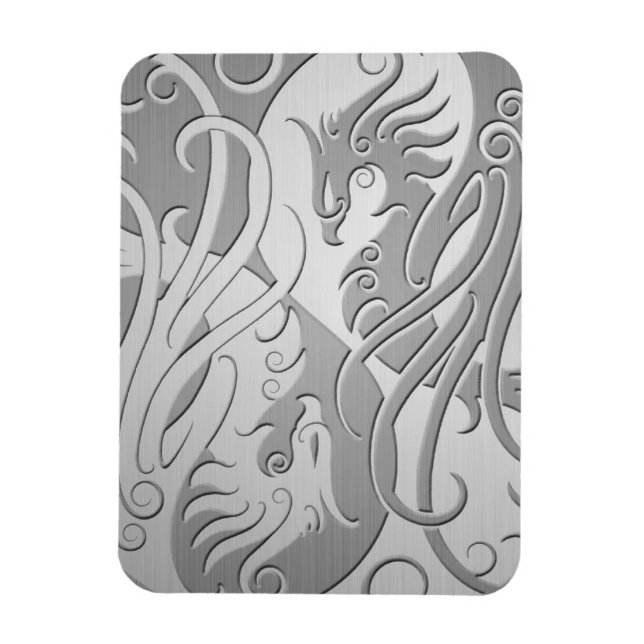 Stainless Steel Titta Yin Yang Phoenix Magnet (Vertikal)