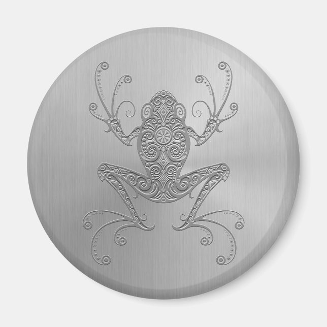 Stainless Steel Träd Frog Magnet (Framsidan)