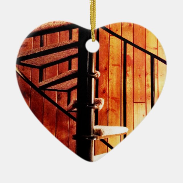 Staircase Rustic Spiral i Cabin Julgransprydnad Keramik (Framsidan)