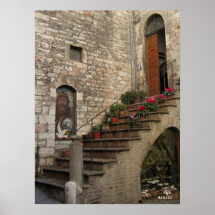 Stairway i Assisi Poster