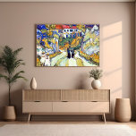 Stairway i Auvers av Vincent Van Gogh Art Poster<br><div class="desc">Vincent van Goghs trapphus i Auvers (1890) berömd präglas av ett uttryckligt, snurrande linjer av förgrundsvägen bakåt till mitten av sammansättningen och går med grunden till en trappa där en äldre man med ett stift sjunker. Trappan i Auvers av Vincent Van Gogh Poster är ett häpnadsväckande biet av murkonst som...</div>