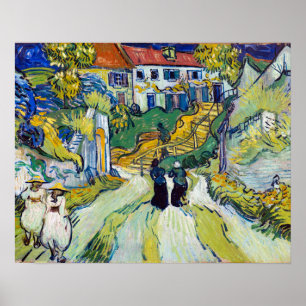 Stairway i Auvers av Vincent Van Gogh Poster