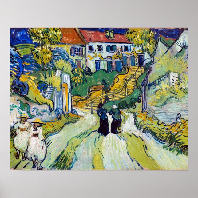 Stairway i Auvers av Vincent Van Gogh Poster (Framsidan)