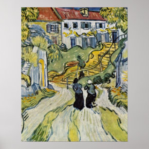 Stairway i Auvers av Vincent Willem van Gogh Poster