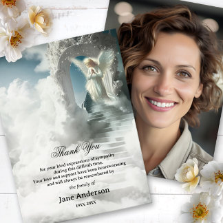 Stairway till Heaven Angel Sympathy Photo Tack Kort