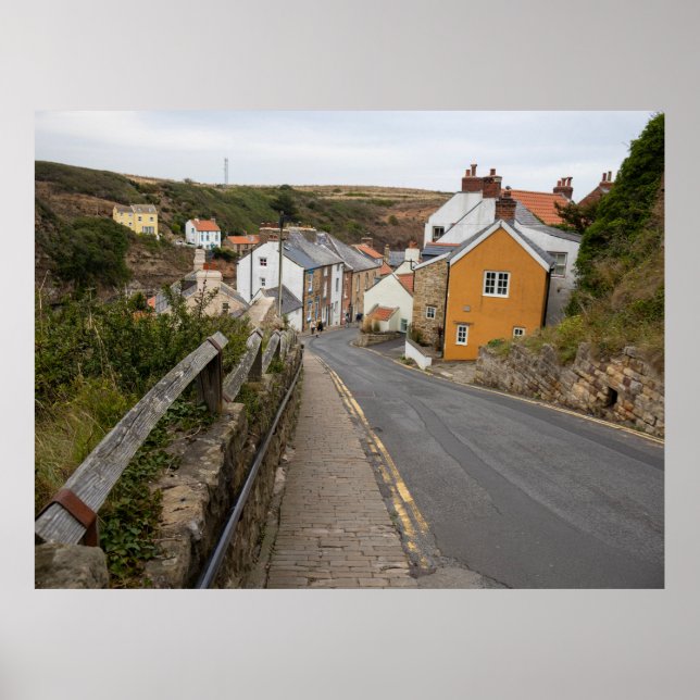 Staithes byhöga gata poster (Framsidan)