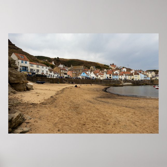 Staithes hamnstrand och byns centrum poster (Framsidan)