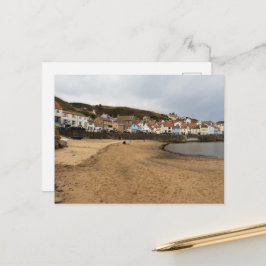 Staithes hamnstrand och byns centrum vykort