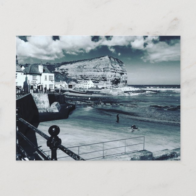 Staithes harbor view, North Yorkshire. Vykort (Framsida)