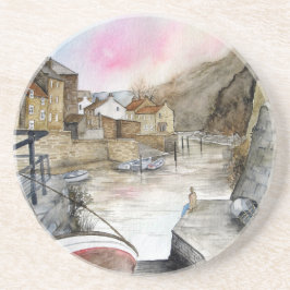Staithes, North Yorkshire, England Watercolor Underlägg