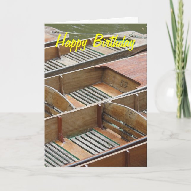 Stakbåtar grattis på födelsedagen kort (Framsida)