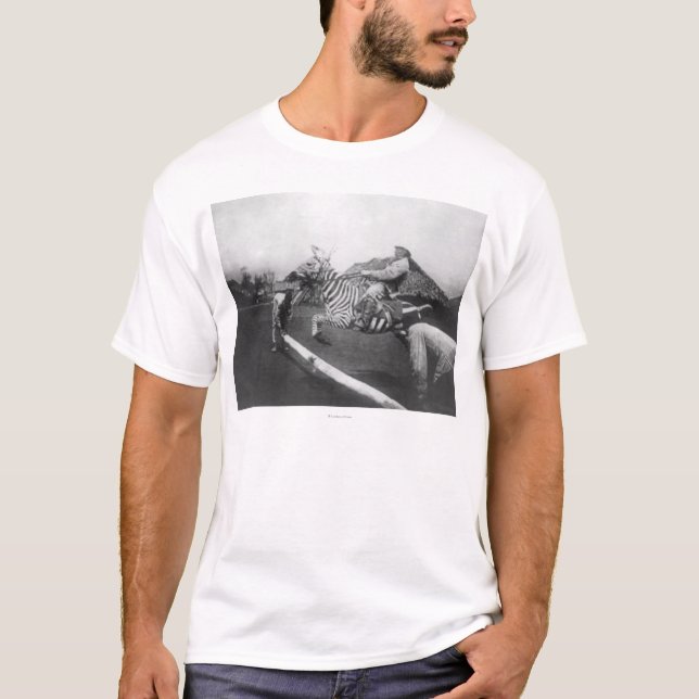 Staket för banhoppningen för manridningsebran t-shirt (Framsida)
