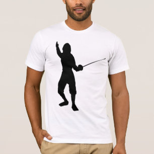 staket-lek swordplay, skridskon, sporten, tee shirt