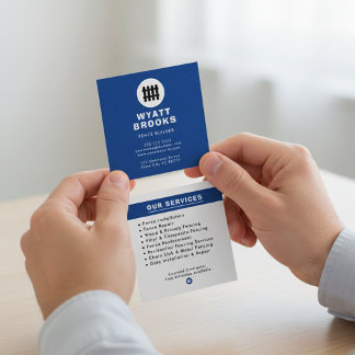 Staketbyggare Professionell Marinblå & Vit Fyrkantigt Visitkort