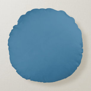 Stål Blue Solid Blank Färg Rund Kudde