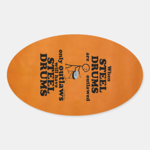 Stål Drums förbjudet Oval Sticker Ovalt Klistermärke