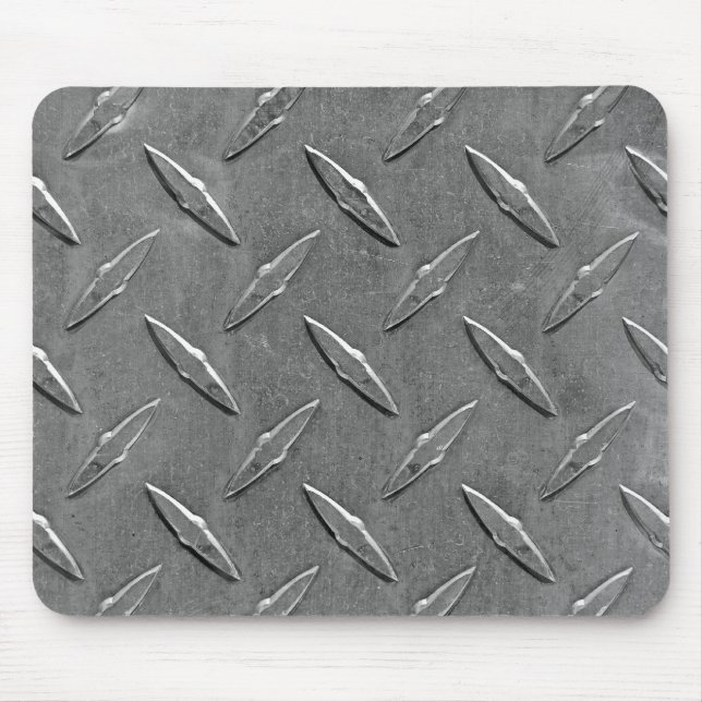 Stål Grått Diamond Plate Musmatta (Framsidan)
