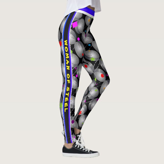 Stål-/stålkvinnor i Kärlek (redigerbart) Steelpan Leggings (Höger)