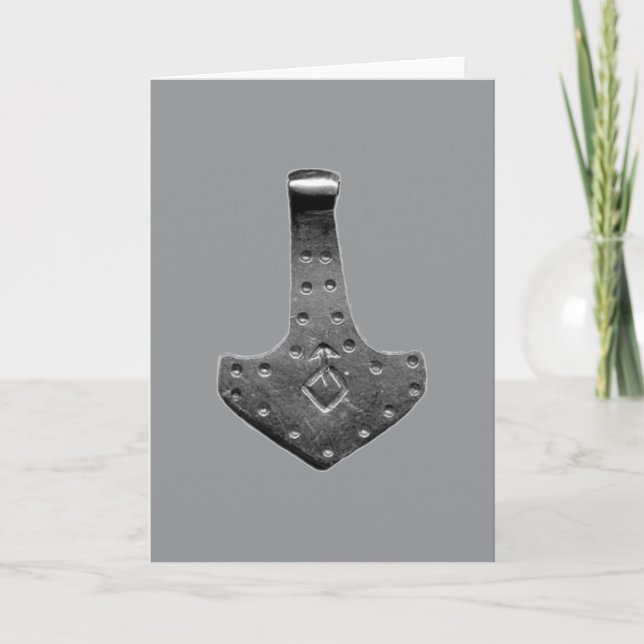 Stål Thor Hammare grå gratulationskort Kort (Framsida)