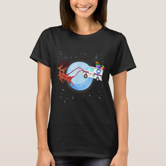 Stal Worker Christmas Mail Truck Funny Mailman Gif T Shirt (Framsida)