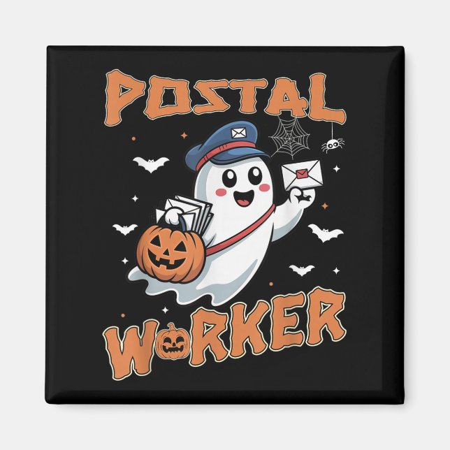 Stal Worker Pumpkin St Office Personal Ghost Hallo Magnet (Framsidan)