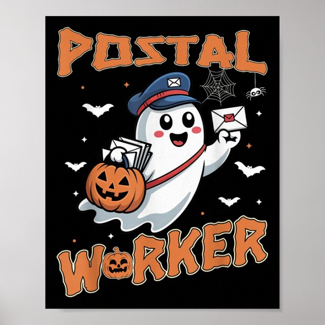 Stal Worker Pumpkin St Office Personal Ghost Hallo Poster (Framsidan)