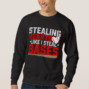 Stålande hjärtan som jag steal Bases Baseball Lång Ärmad Tröja