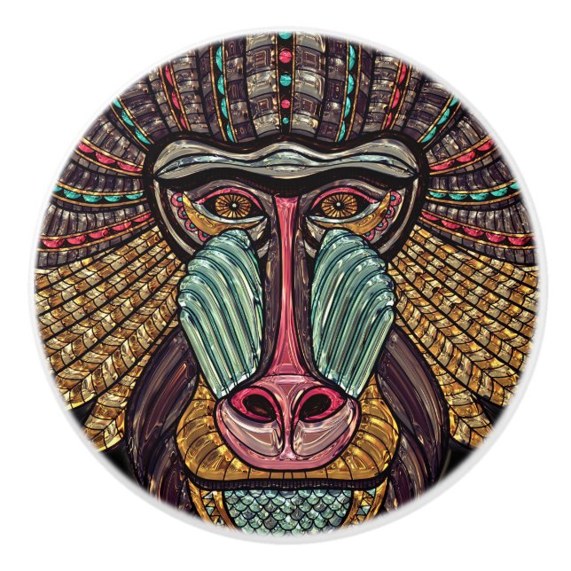 Stålat glas, utseende, afrikanskt djurkonst knopp (Framsidan)