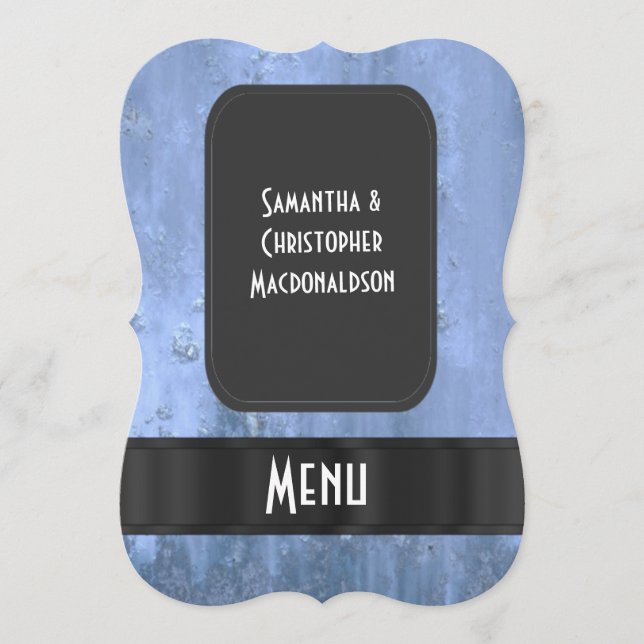 Stålblåsrostad meny metall bröllop (Framsida)