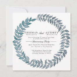 Stålblått vin | Vattenfärgårsdag Party Inbjudningar