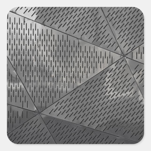 Stålbyggets effekt Stainless Industrial Fyrkantigt Klistermärke (Framsida)