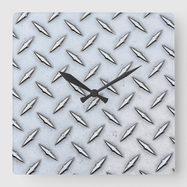 Ståldiamantplåt Fyrkantig Klocka (Framsida)