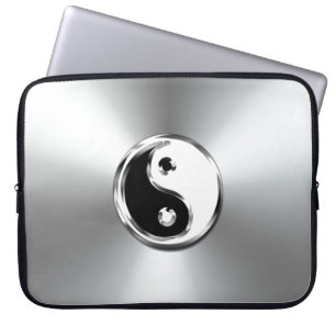 Stålgradient grafik Yin-Yang Symbol Laptop Fodral