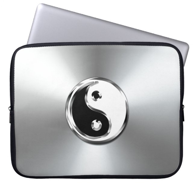 Stålgradient grafik Yin-Yang Symbol Laptop Fodral (Framsidan)