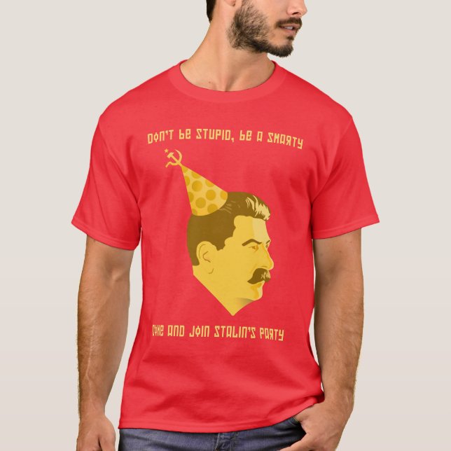 Stalin födelsedagsfestparodi tee (Framsida)