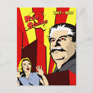 Stalin porträtt red skräm sovietfacket poster vykort