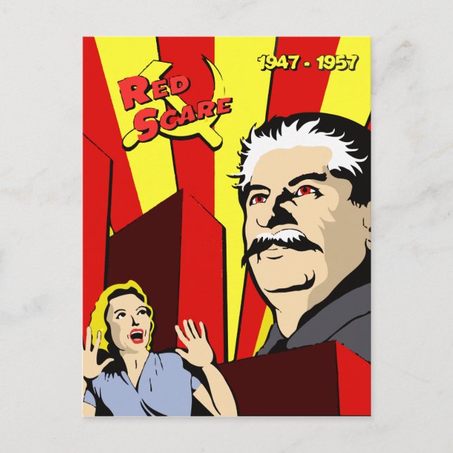 Stalin porträtt red skräm sovietfacket poster vykort (Framsida)
