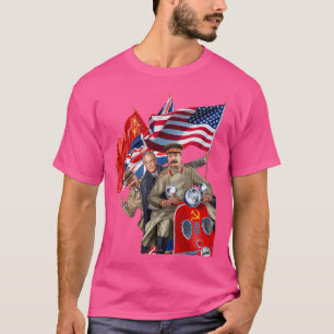 Stalin Roosevelt Churchill på Sovjetunionens skotr T Shirt
